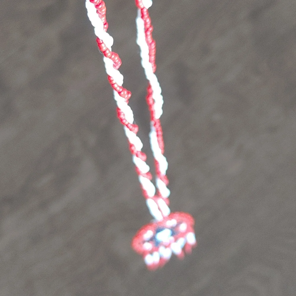 Native American Seed Bead Necklace Star Pattern Twisted C